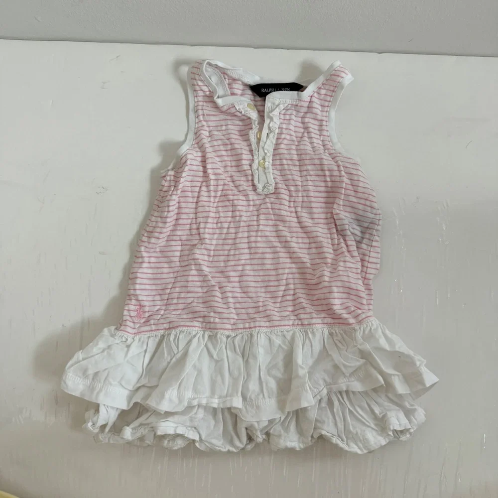 Ralph Lauren Striped Sleeveless Baby Girl Dress Size 24 Months